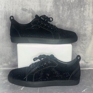 Barocco Men’s Size 12 Black Leather Lace-Up Casual Fashion Sneakers